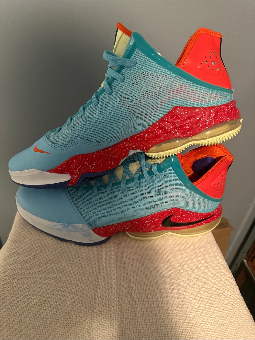 Nike LeBron 19 Low Blue Chill-D09828-400 New without Box Sz 18 - Picture 4 of 7